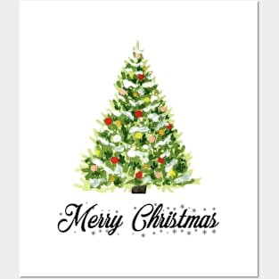 Watercolor Christmas Tree Posters and Art